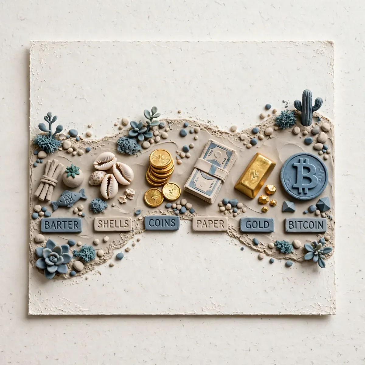 Illustration for lesson: From barter to Bitcoin - 5,000 years of the evolution of money