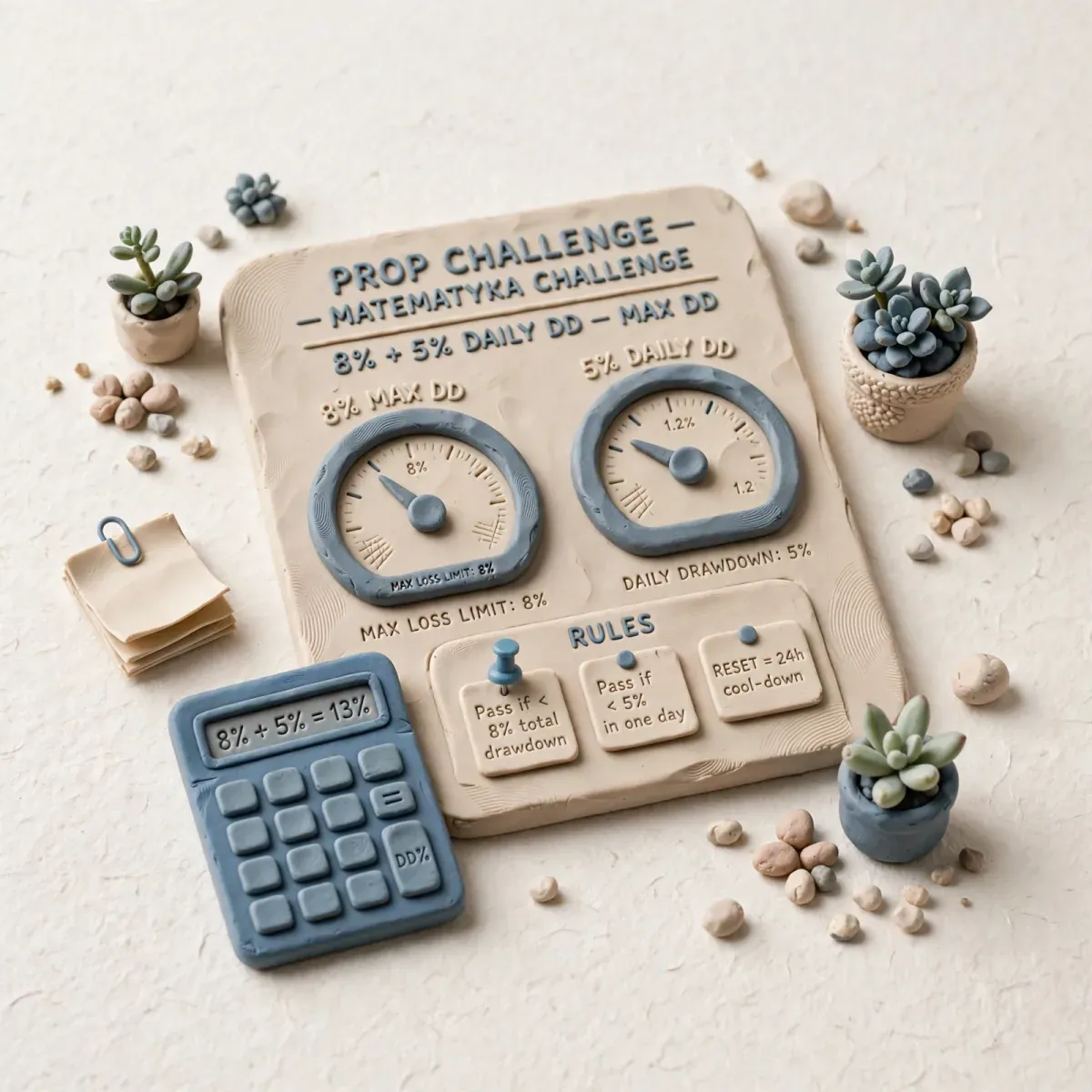 Illustration for lesson: The maths of a challenge - 8% + 5%, daily DD, max DD