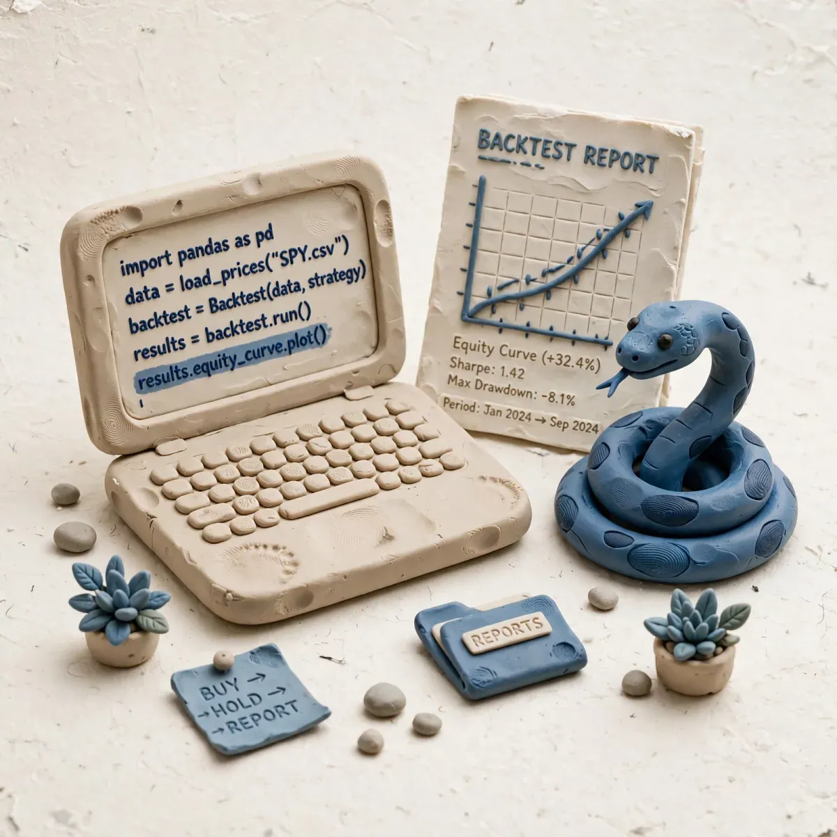 Illustration for lesson: Python for the Trader - From Backtest to Report